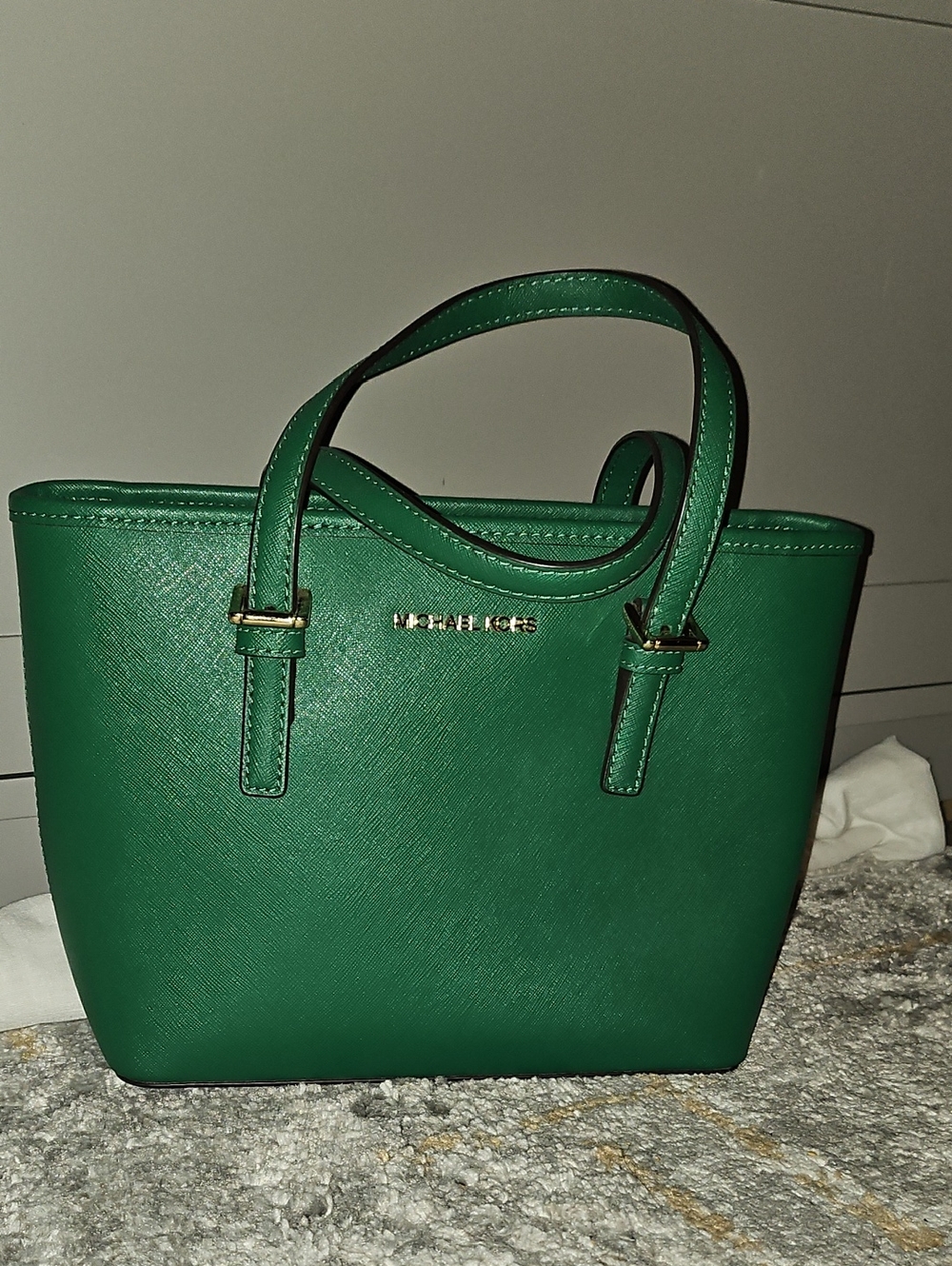 Michael Kors Emerald Green Saffiano Leather Mini Tote - Picture 3 of 16
